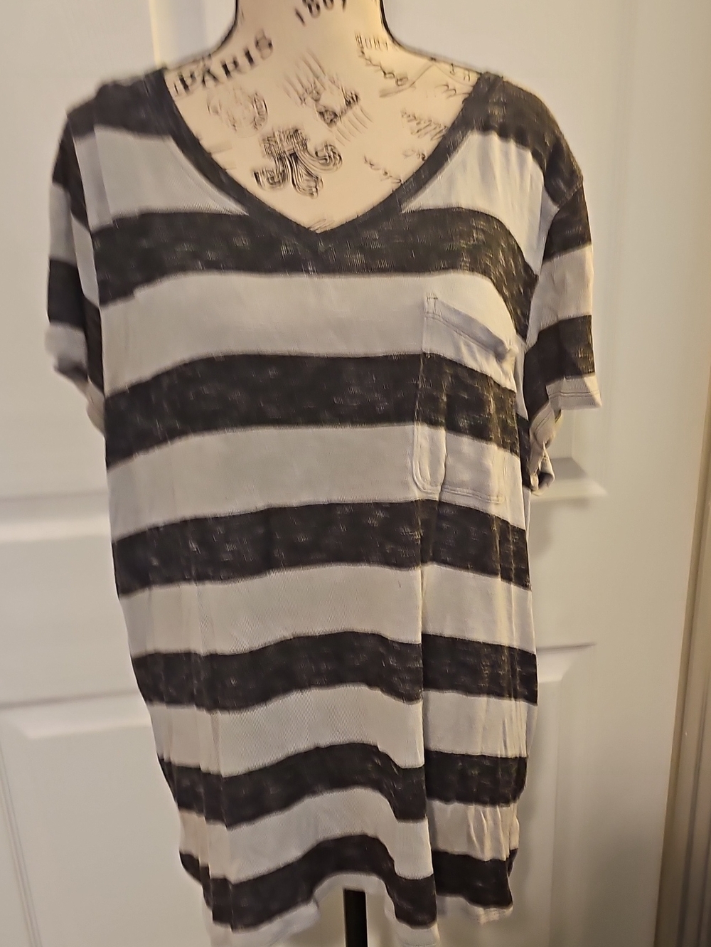 St. John's Bay Black V-Neck Pocket Tee
